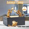 3 Colors Rat Table Lamp Desk Light Decor Lamp Bedside Resin Lamp White Light Decor for Bedroom