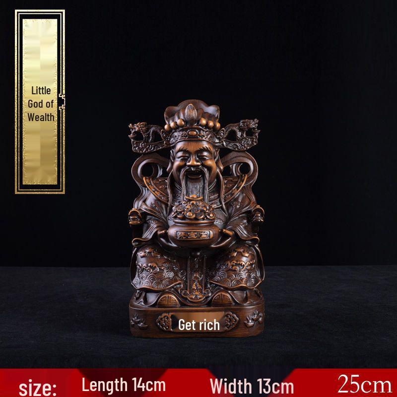 Large Bronze Five Gods of Wealth Figurine for Home or Office Worship