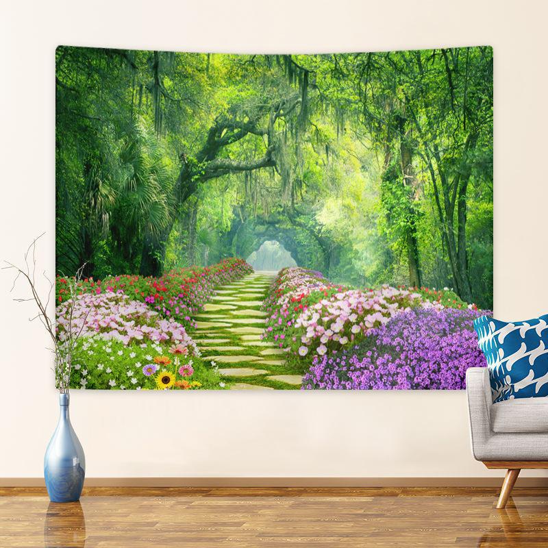 

Пасторальный гобелен с изображением розы Весенний гобелен Фоновая ткань HD Подвесной гобелен Домашний декор Домашний декор с установочными фитингами 230*180cm