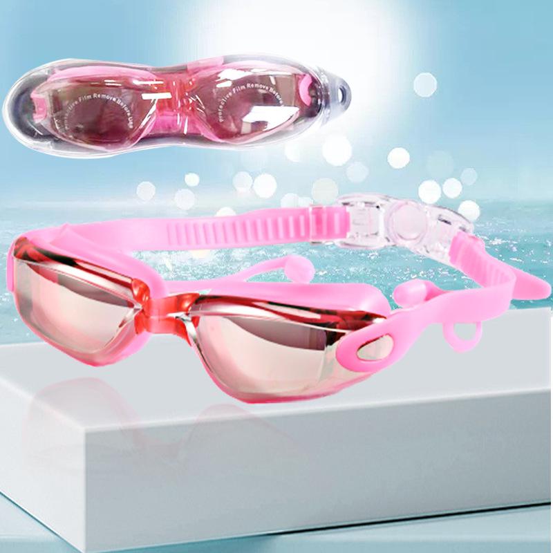 Professional Competition Swim Goggles Silicone PC Lens Anti-Fog Waterproof UV Protection Wide View Adjustable Lightweight