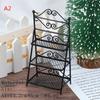 1/12 Dollhouse Miniature Rack Iron Shelf Flower Stand Decoration Accessories Handmade Playthings Present Children-Friendly