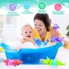 DELEE Bath Toys 4Packs Animal Shaped Pop Tubes Baby Bath Toys with LED Lights Floating Swimming Water Toys,Perfect for Bath Time Fun,Travel,Pool