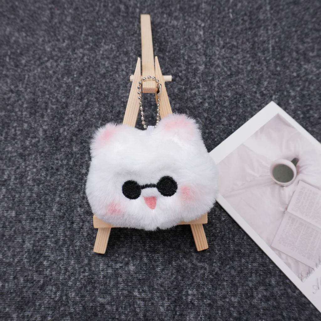 Anime JK Gojo Satoru Plush Keychain Cosplay White Cat Cosplay Gojo Pendants Backpack Key Ring Halloween Party Decoration