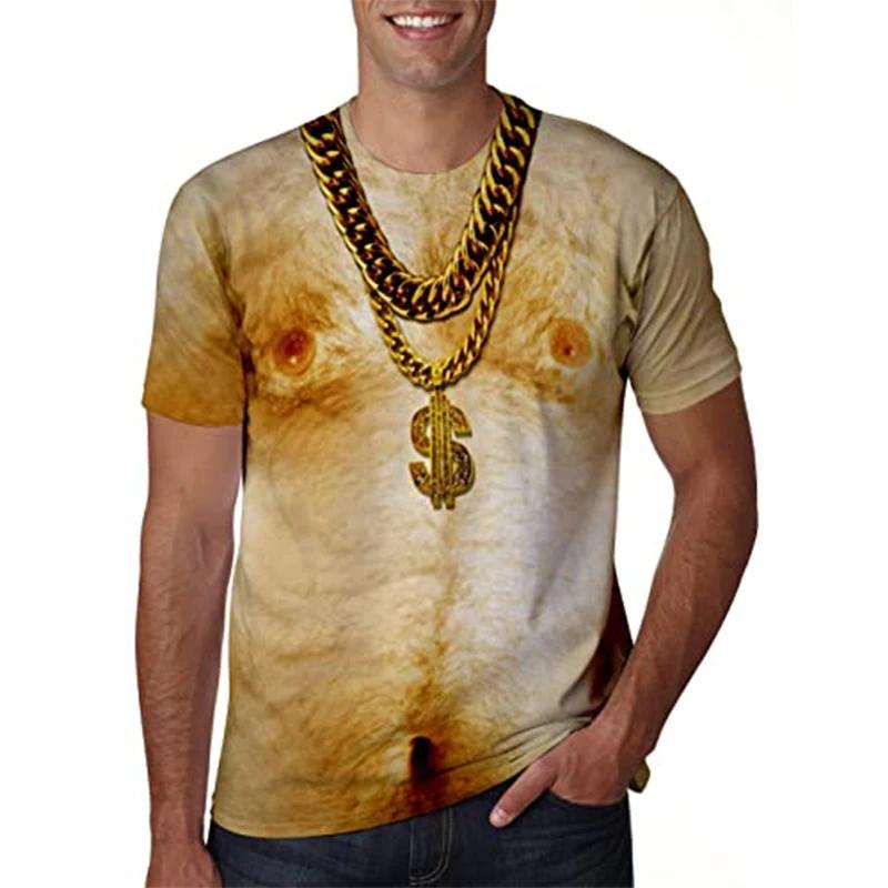 Sexy,Funny,Unrestrained Pattern Printed Men's T-shirt With Street Elements Round Neck Fashion Plus Size