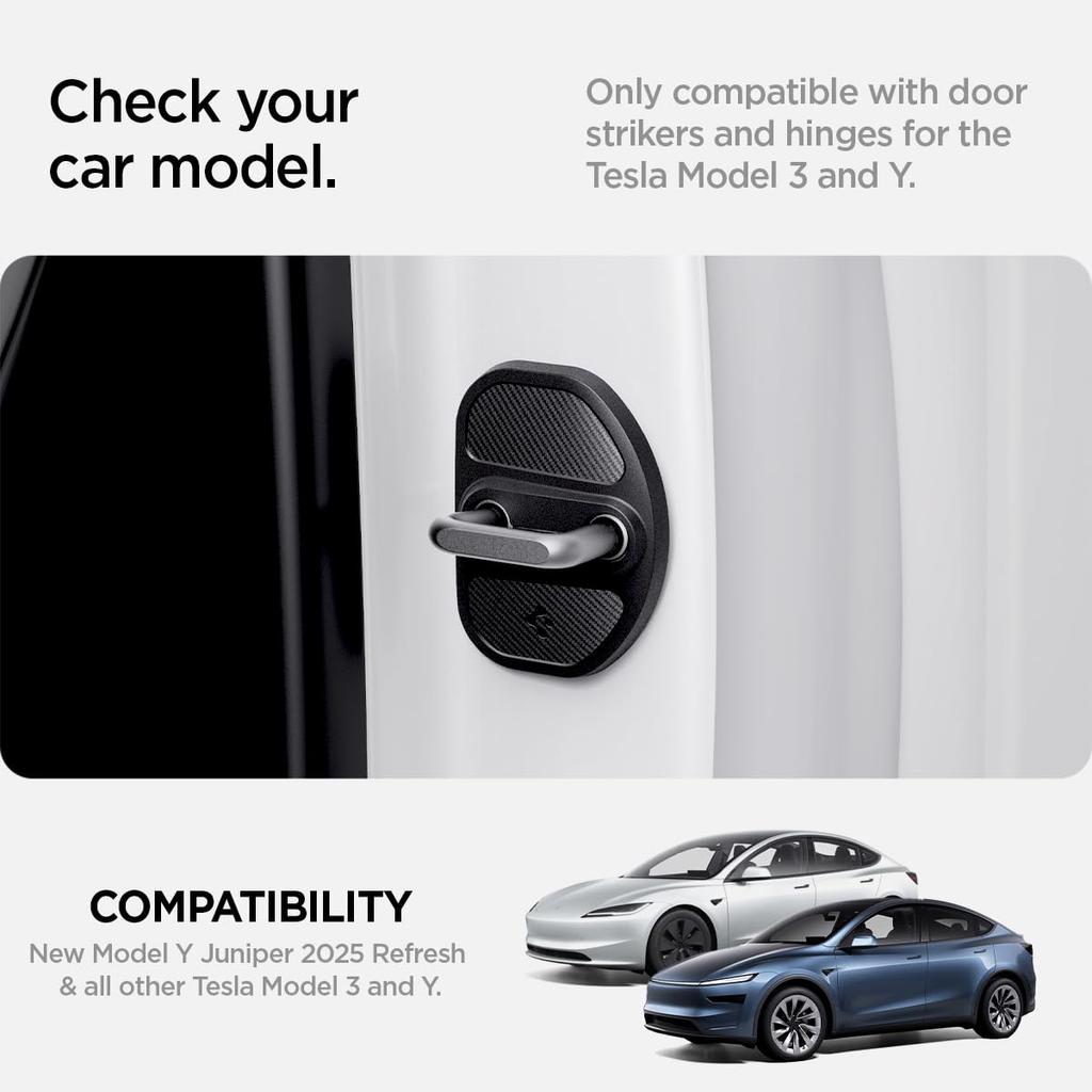 Spigen Door Lock Cover for Tesla Model Y/3 TO320 (Black) ACP07123