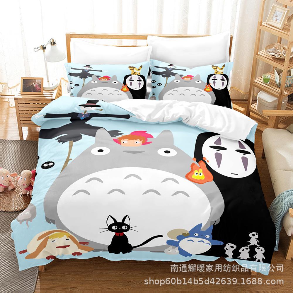 3D Digital Printing Bedding Four-Piece Set Three-Piece Set Chinchilla Bed Sheet Quilt Pillow