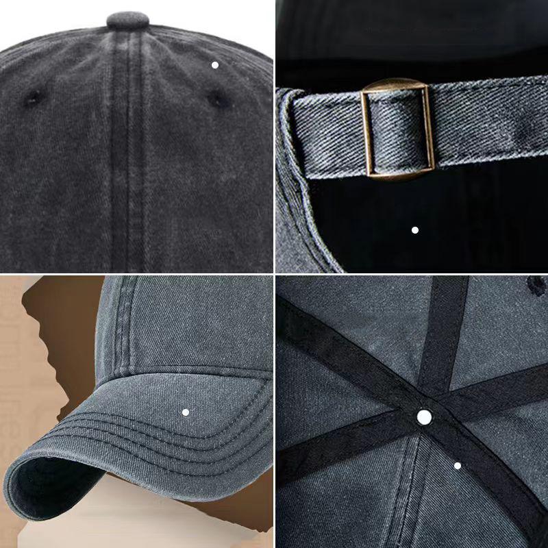 Washed denim baseball cap, spring and summer glossy board versatile cap, men's and women's retro baseball cap