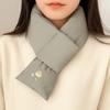 Windproof Down Cotton Scarf Solid Color Thermal Warm Scarf Simple Winter Cross Scarf  Autumn/Winter