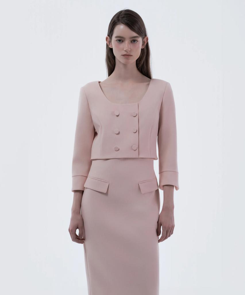 Mausolleum Celina Button Long Dress - Pink