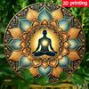 Metal Tin Art Lotus Meditation Wall Decor for Yoga Studio Home Office