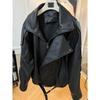 Stylish Women's Motorcycle Jacket with Thickened Lamb  Simulated Leather