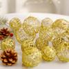 Weihnachten Gold Glitzer Eisendraht Kugel Vintage Weihnachtsbaumdeko Hängende Weihnachtsgeschenkverpackungs-Verzierung Heim Feiertagsdeko