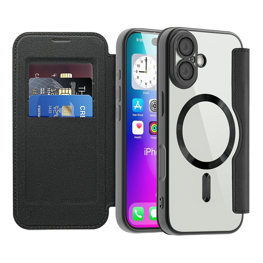 For iPhone 17 Case Compatible with MagSafe RFID Blocking Leather Phone Cover