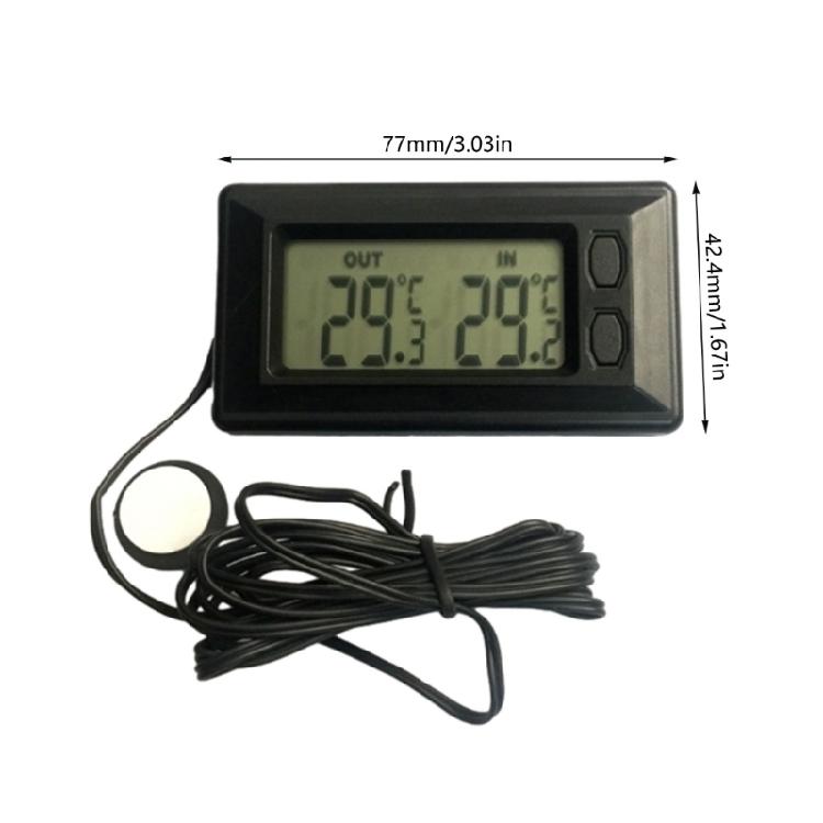 Car Temperature Gauge Digital LCD Display Thermometer Easy To Read Display