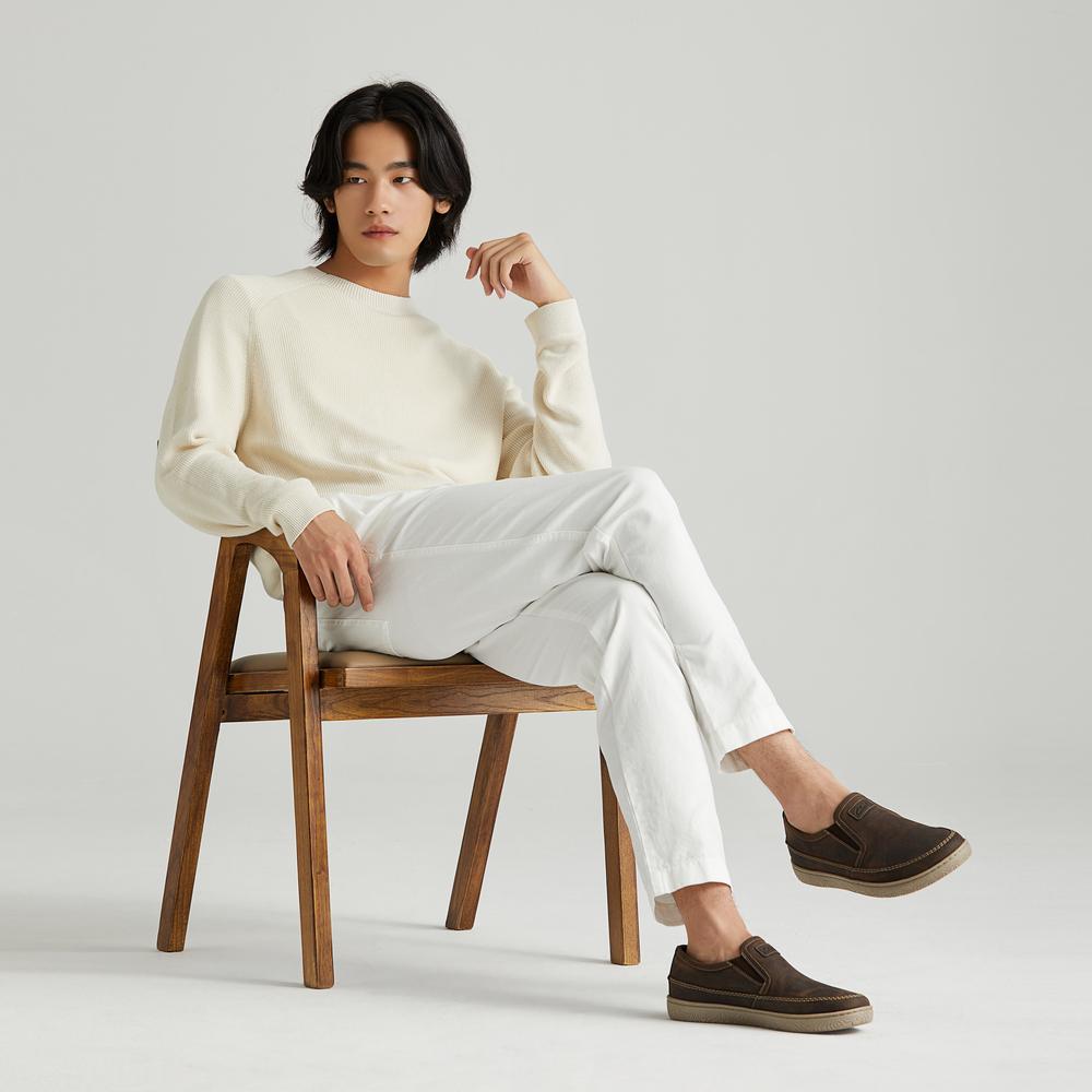 Clarks Hodson Series Top Layer Cowhide Fashion Breathable Comfortable Versatile Casual Shoes Men sneaker Brown 261721587