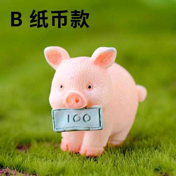Mini Pig Family Statue Resin Decoration Mini Animal Model Novelty Garden Home Decor