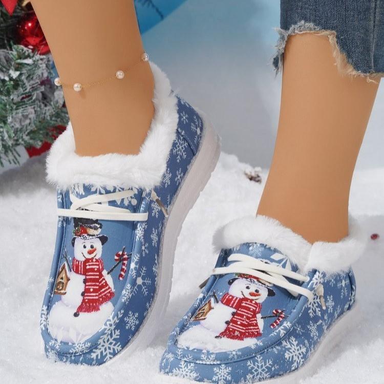 Foreign trade new large size European and American Christmas snow boots winter large size velvet casual women's flat bottom warm
