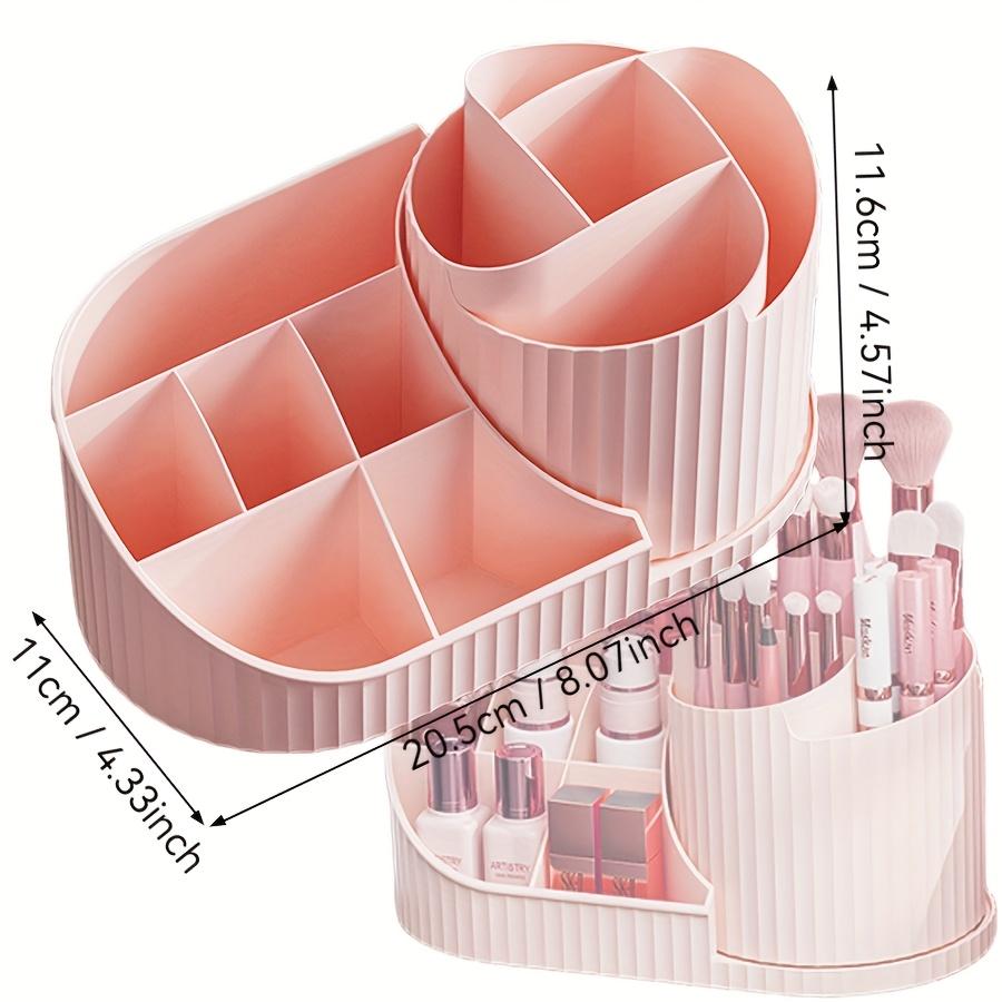 

360 Degree Rotating Cosmetic Storage Box Abs Drawer Skincare Flower Shaped 5 Compartment Makeup Holder Bedroom Vanity Bathroom розовый