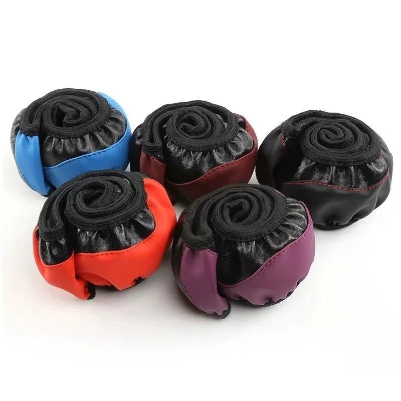 Carbon fiber PU leather car steering wheel cover, without inner ring, suitable for 14.5-15 inch automotive products