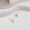 Sterling Silver Four-Leaf Clover Stud Earrings for Women – High-End Light Luxury Ear Jewelry