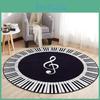 Symbol Piano New Carpet Music Keys Black White Round Carpet Anti Slip Rugs Home Bedroom Foot Pads Floor Decoration
