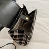 Plaid backpack fashionable versatile backpack retro high-value handbag single shoulder oblique span bag college backpack plaid