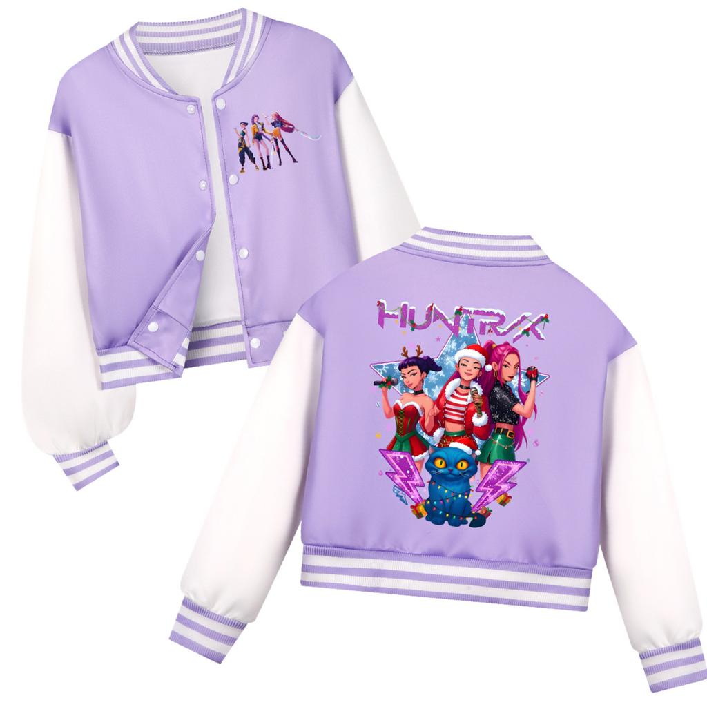Children's Fashion Casual Long Sleeve Hooded Witch Group Printed Jacket