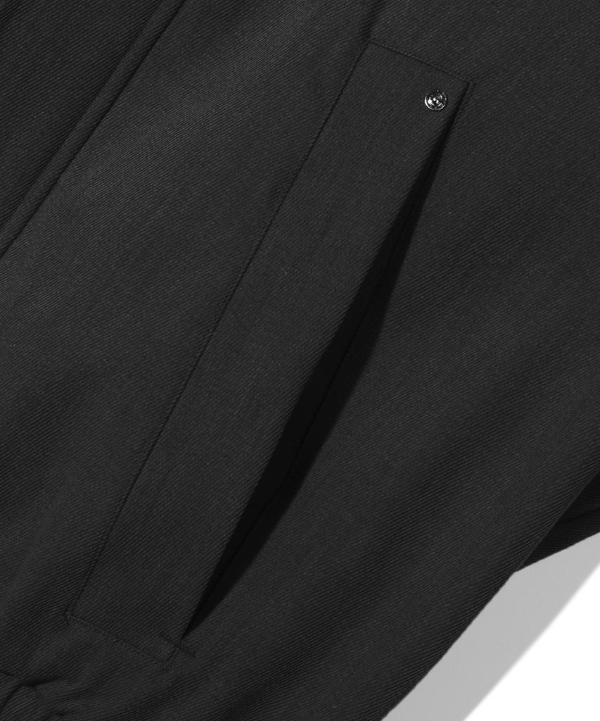 Trillion Twill Rivet Blouson Zip-Up Jacket (Black)