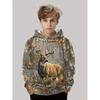 Felpe da Caccia al Cervo per Ragazzi Animali Mimetismo Outdoor Stampa Completa 3D Primavera Autunno Vestiti per Bambini Semplice Casual Felpa Top