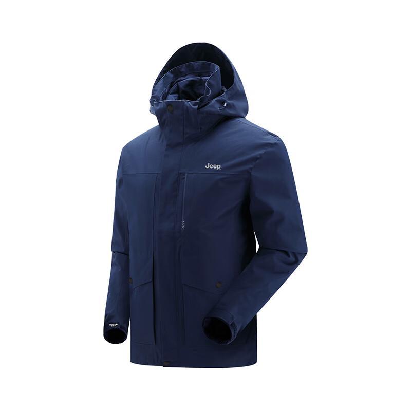 JEEP Men's Loose Fit Multi-Pocket 3-in-1 Mountaineering Jacket