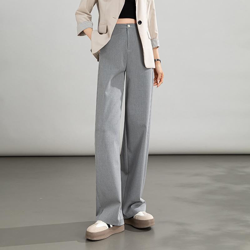 Straight pants 1116 spring and summer meat cover thin suit wide leg trousers children high waist elastic casual summer thin