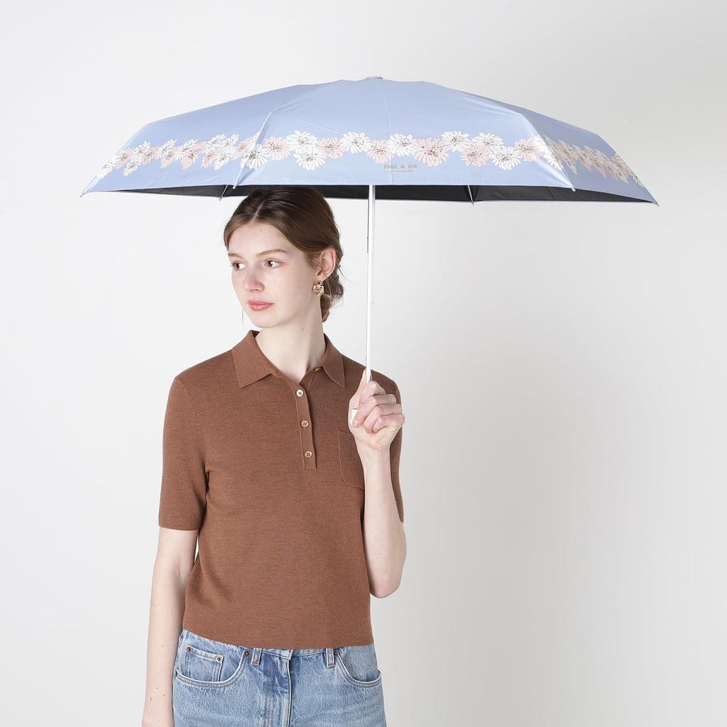 PAUL JOE ACCESSOIRES Folding Heat UV Web Chrysanthemum 12133 Chrysanthemum Blue & (Paul & Joe) All-weather Umbrella, Umbrella, Sunshade, Shielding,