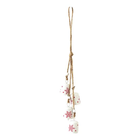 Christmas Bells Hanging Cow Bells with Snowflake Design Window Jingle Bells for Christmas Tree Decoration Winter Festive Party