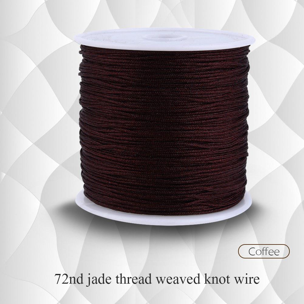 

100M x 0.8mm Nylon Chinese Knot Cord Rattail Macrame Shamballa Thread String Coffee
