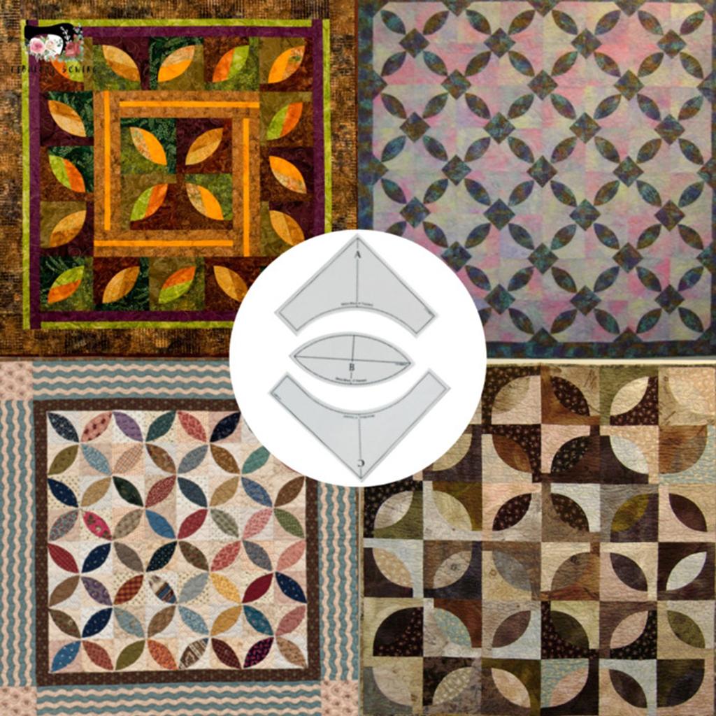 New Acrylic Sewing Ruler Template Square 3 Piece Set Shaped Hollow Sewing Kit