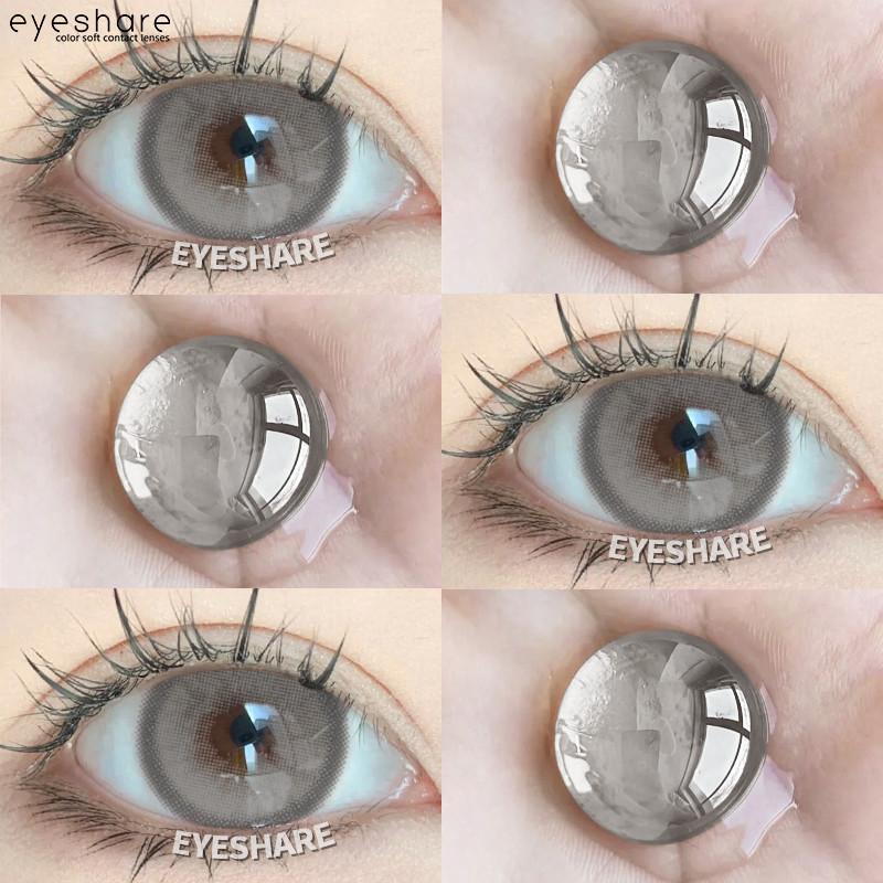 EYESHARE 1pair Lemon Gray Contact Lenses 14.0mm Korean Natural Brown Softlens Eye Contacts Cosmetics Pupils