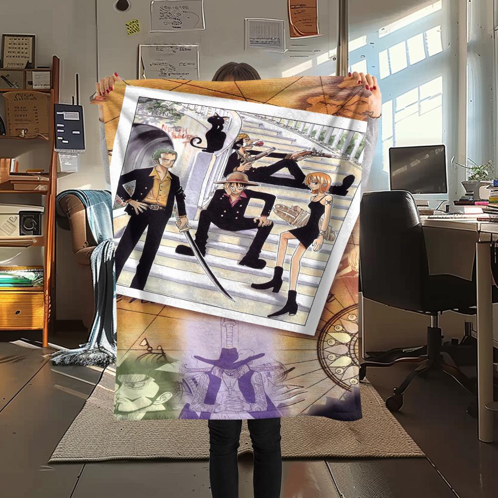 Coperta in Flanella con Stampa Personaggio One Piece, Alta qualità Confortevole per Tutte le Stagioni, Arredamento per la Casa, Calore e Comfort, Perfetta per Regali di Natale