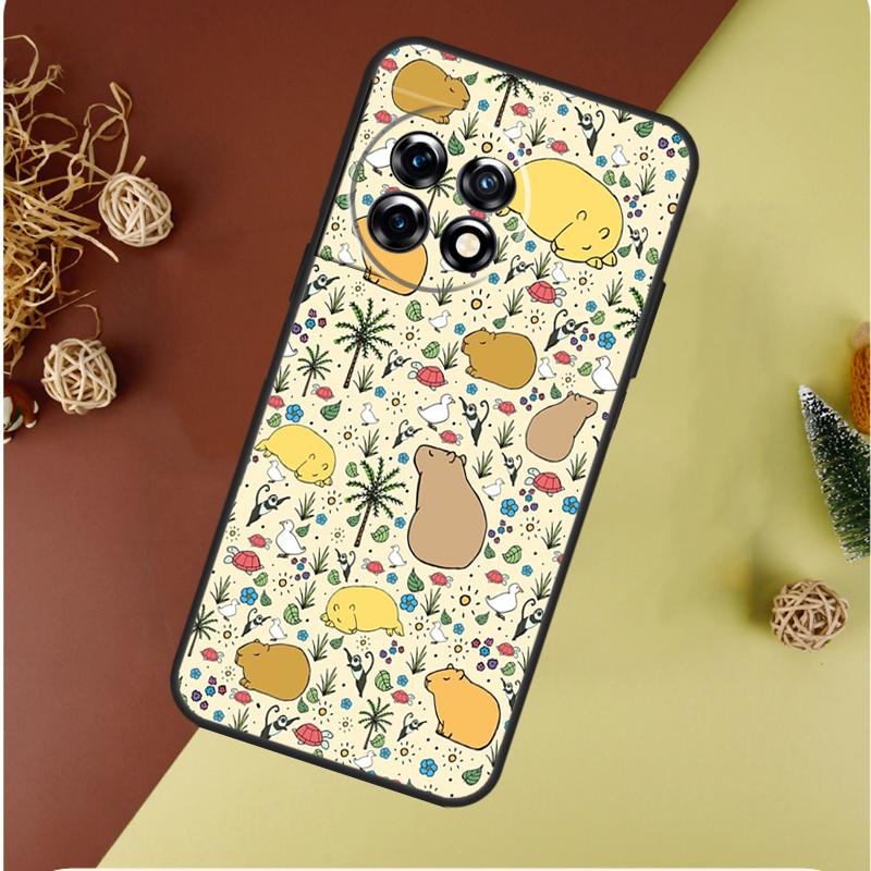 Capybara  Lovely Animal For OnePlus 13 13R 12 12R 11 9 10 Pro 8T 9RT 10T 10R Nord 4 CE 2 3 Lite N20 N30 Phone Case