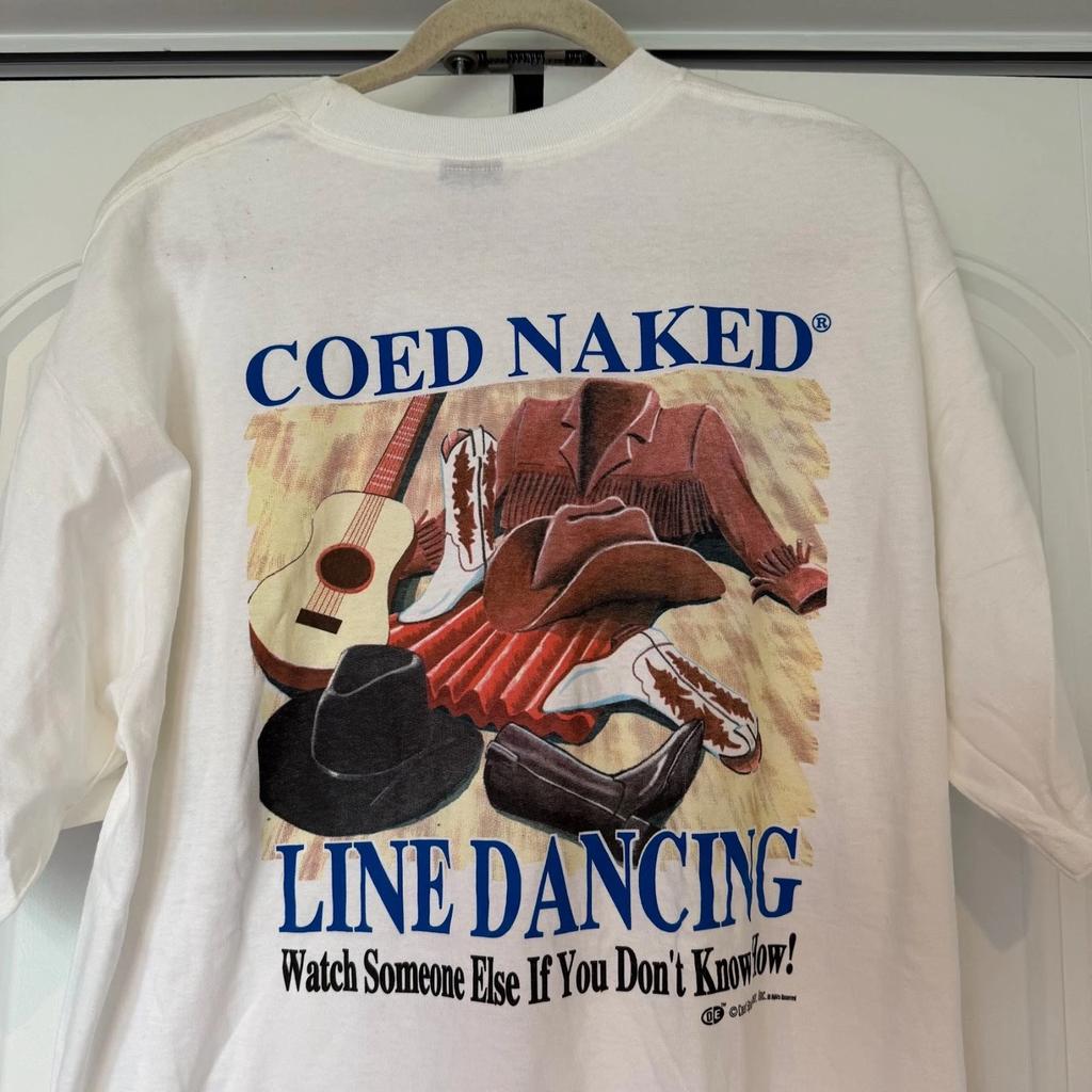 NWT VTG Coed Naked Line Dancing Graphic T-shirt 2000s Y2K Size XL