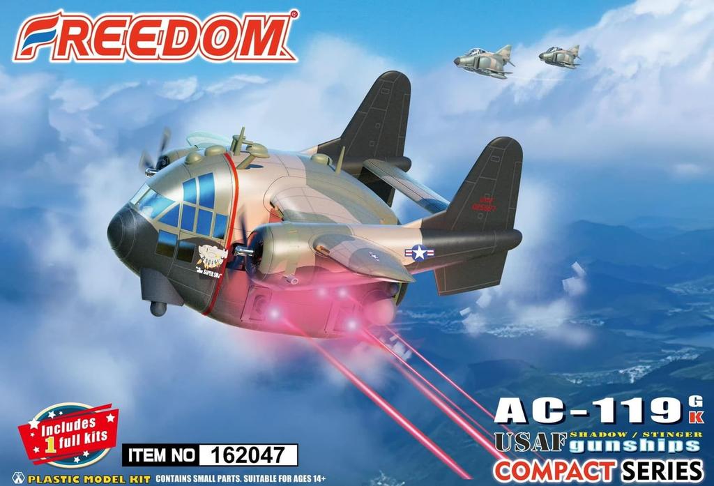 Freedom Model Kit Compact Series Gunship Vietnam Plastic Model Kit FRE162047 AC-119G/K Shadow/Steinger (Airplane)