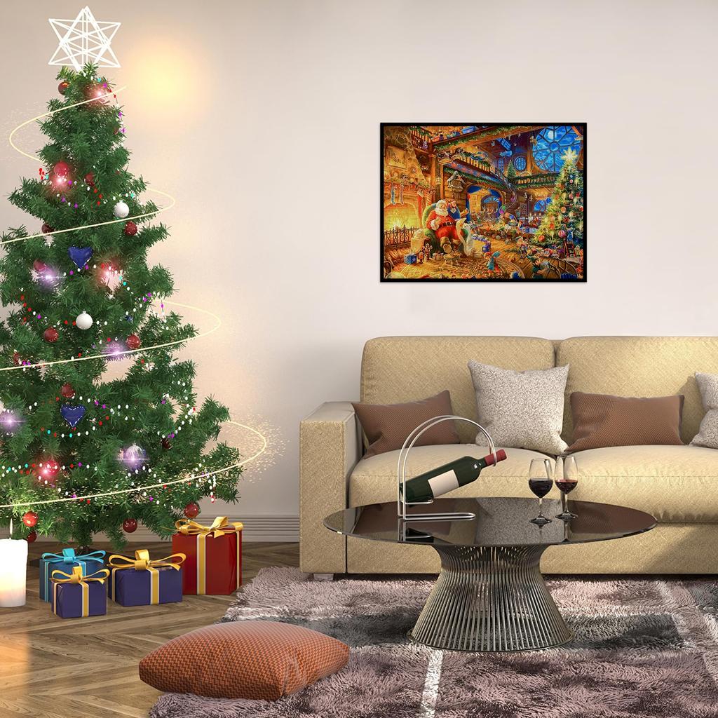 CHengQiSM Jigsaw Large Santa 100 Christmas for Beginners Cute Stylish Interior Christmas Merry Christmas x 35 100-Piece Puzzle, Pieces, Claus, Pieces,