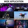 2/4/6pcs RGB Strobe Lights USB Rechargeable Warning Lamp Vehicle Waterproof Decor Light Remote Control LED for Motorcycle