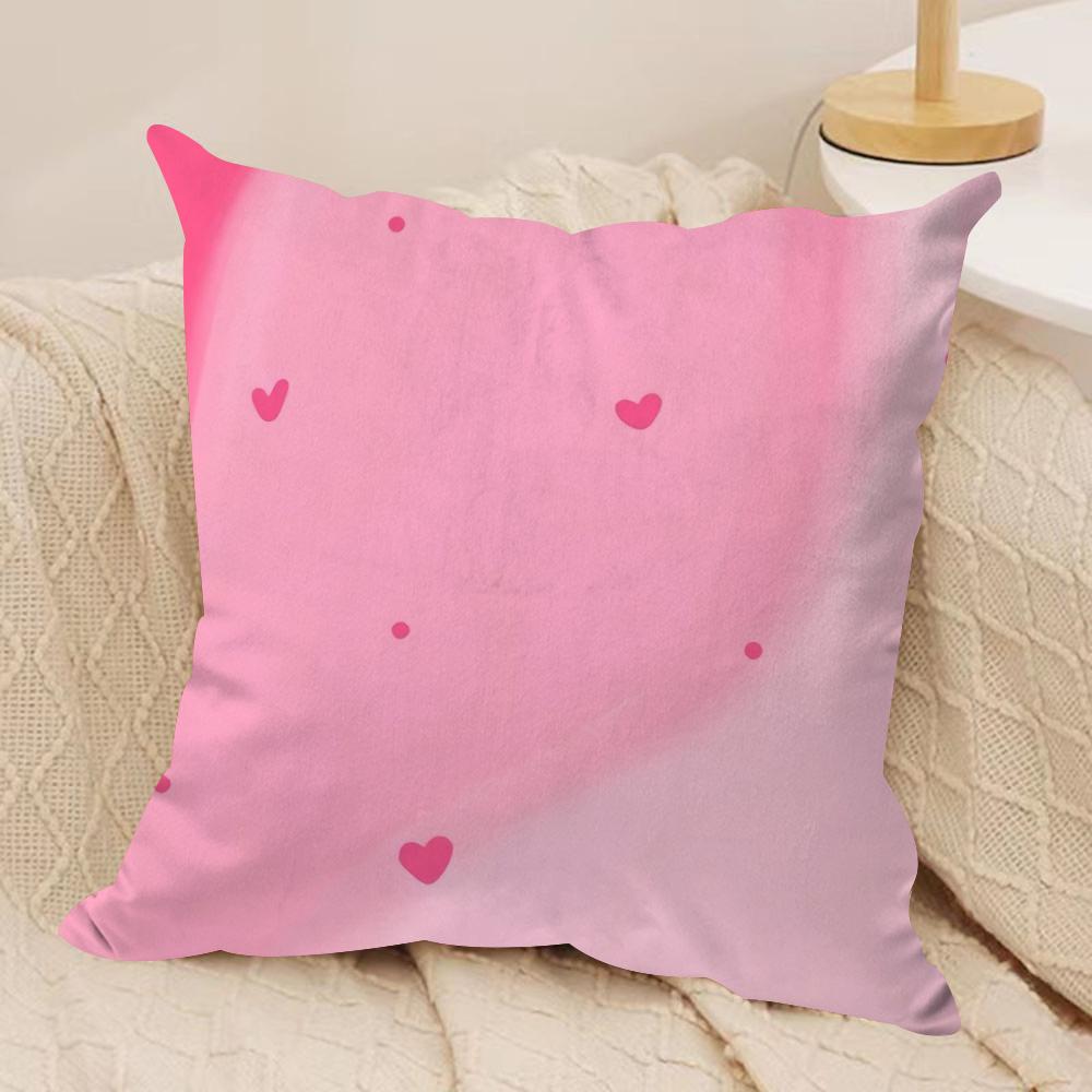 Pink Bow Cherry Pattern Cushion Cover Soft Plush Fabric DoubleSided Printed Cushion Covers for All Seasons Home Decor