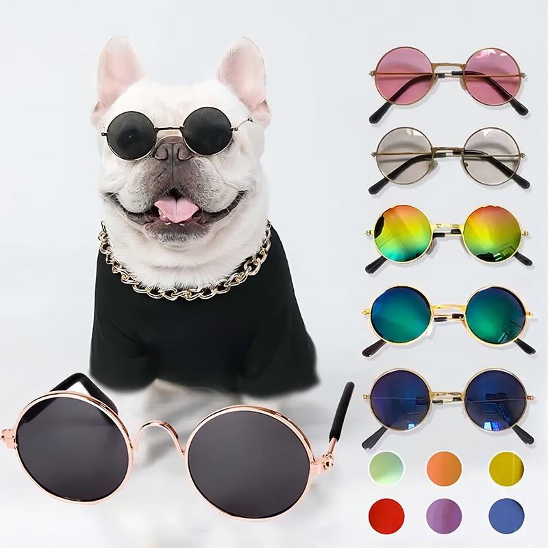 Cat Sunglasses Lovely Vintage Round  Reflection Eye Wear Glasses For Small Dog Cat Pet Photos Pet Products Props Accessories