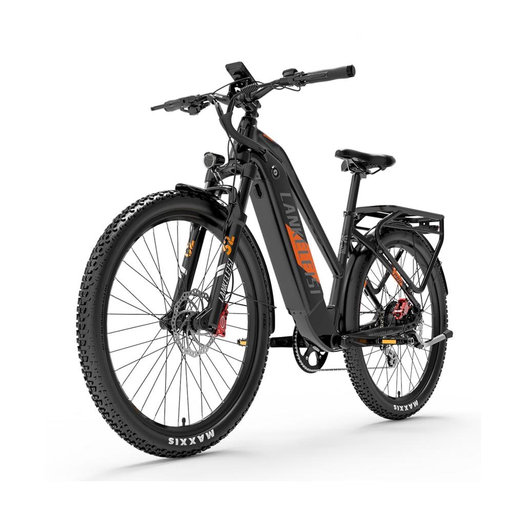 LANKELEISI MX600 27.5" Electric Road Bike with 500W 48V20Ah City E-Bike, Oil Disc Brakes, Rear Cargo Rack Pedelec for Daily Commuter & Outdoor Travel
