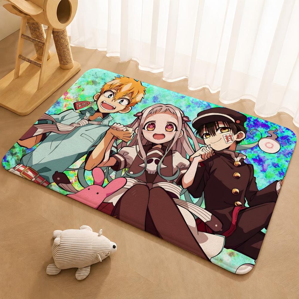 Animation Toilet-bound Hanako-kun Floor Mat Floor Mat Soft Flannel Non-Slip Door  Rug for Living Room