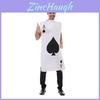 Halloween Funny Spades Blocks And Hearts Poker Cards Costume Jumpsuit For Party Performances With Polyester Fabric For Adults