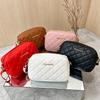 2026 Tassel Women's Small Crossbody Bag Trend Diamd Grid Embroidery Camera Women's Shoulder Bag Fashi Chain Crossbody Bag