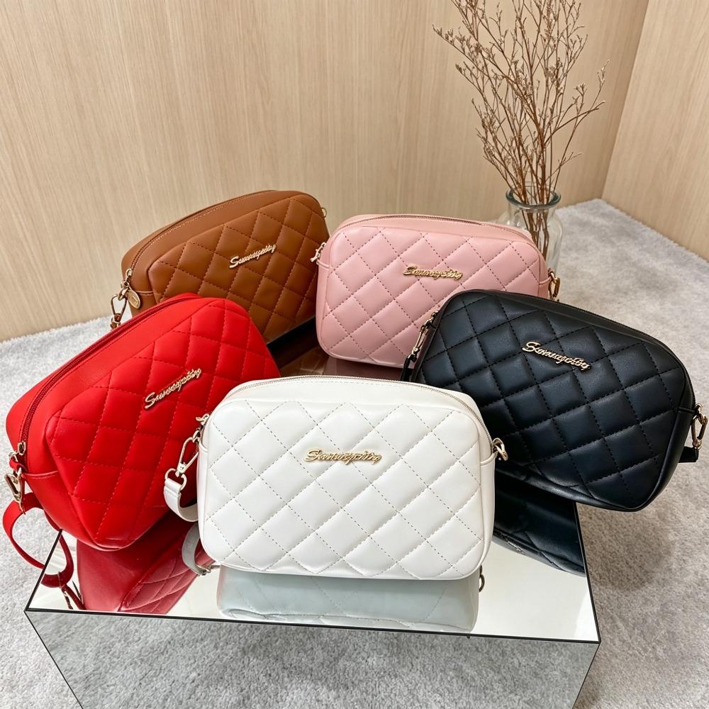 2026 Tassel Women's Small Crossbody Bag Trend Diamd Grid Embroidery Camera Women's Shoulder Bag Fashi Chain Crossbody Bag