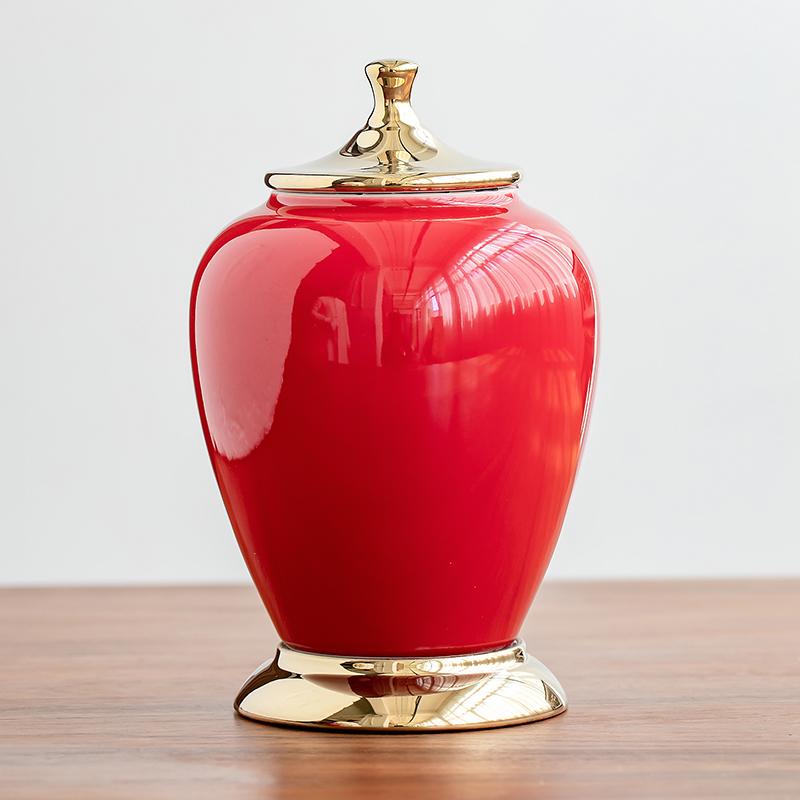 Ceramic Tea Caddy Household Sealable Tea Caddy Kitchen Condiment Storage Jar Dried Fruit Candy Storage Jar Home Decoration